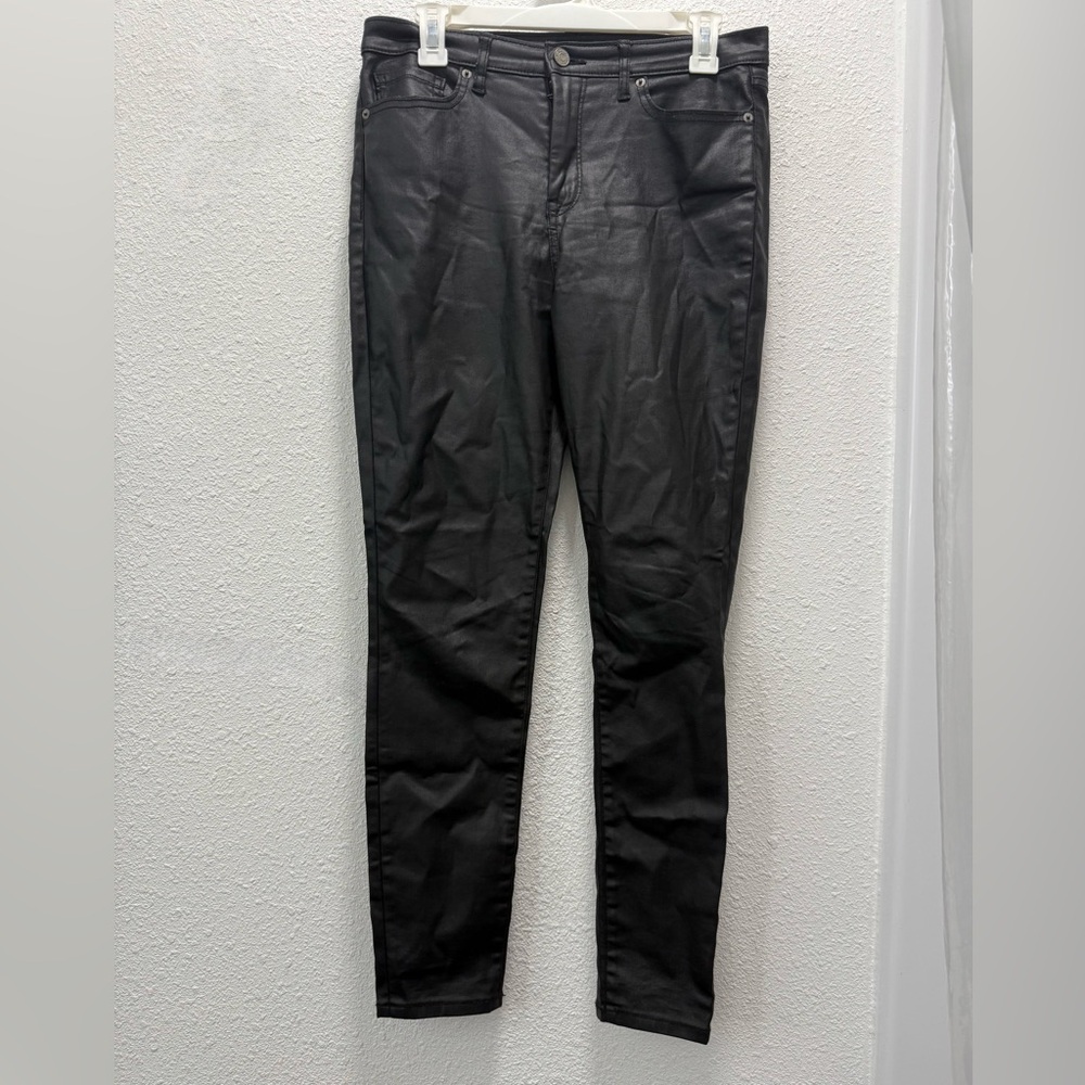 Banana Republic High Rise Skinny Black Faux Leather PantsSz(6/28)